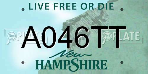 A046TT New Hampshire License Plate