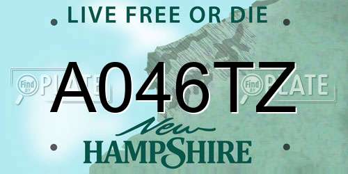 A046TZ New Hampshire License Plate