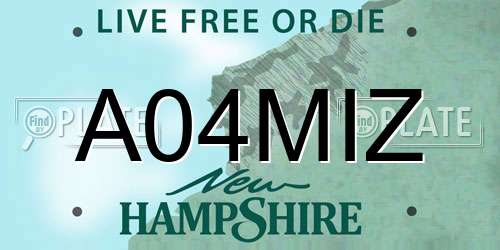 A04MIZ New Hampshire License Plate