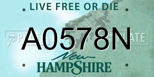 A0578N New Hampshire License Plate