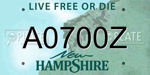 A0700Z New Hampshire License Plate