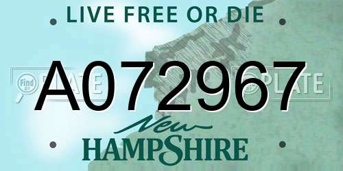 A072967 New Hampshire License Plate