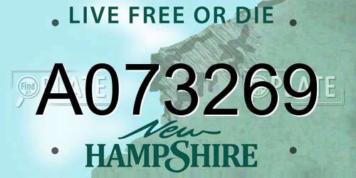 A073269 New Hampshire License Plate