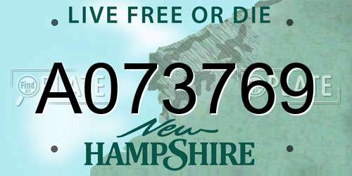 A073769 New Hampshire License Plate