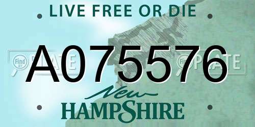 A075576 New Hampshire License Plate