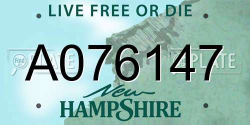 A076147 New Hampshire License Plate