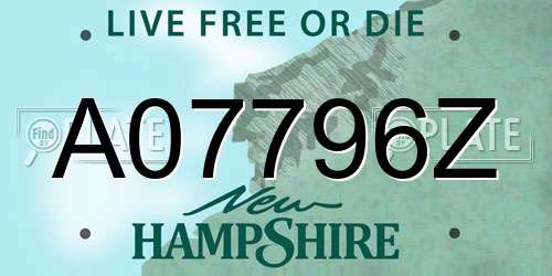 A07796Z New Hampshire License Plate
