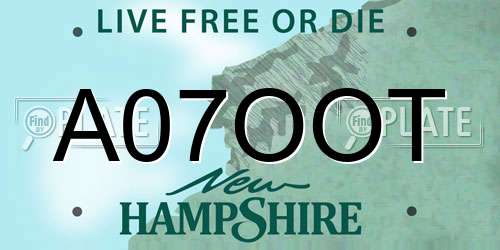 A07OOT New Hampshire License Plate