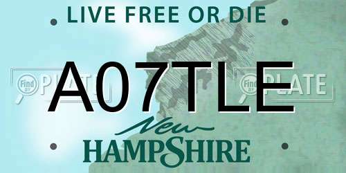 A07TLE New Hampshire License Plate