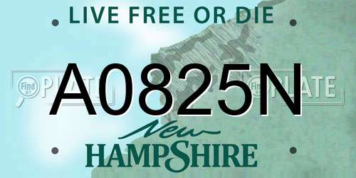 A0825N New Hampshire License Plate