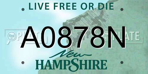 A0878N New Hampshire License Plate