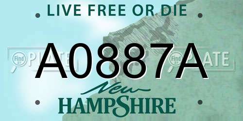 A0887A New Hampshire License Plate