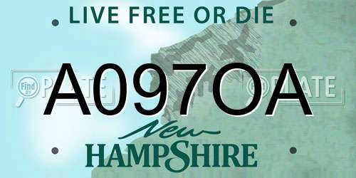 A097OA New Hampshire License Plate