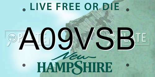 A09VSB New Hampshire License Plate