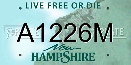 A1226M New Hampshire License Plate