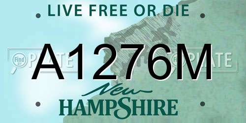 A1276M New Hampshire License Plate