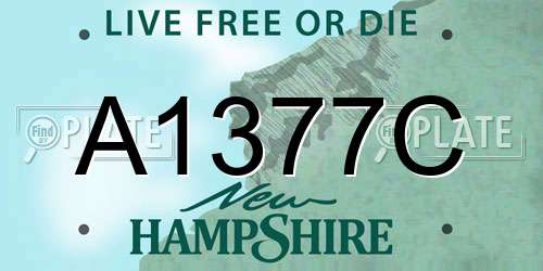 A1377C New Hampshire License Plate