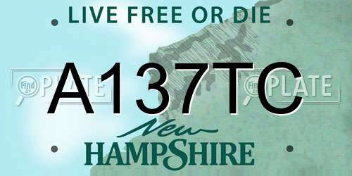 A137TC New Hampshire License Plate
