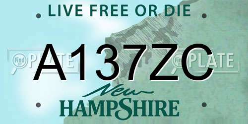 A137ZC New Hampshire License Plate
