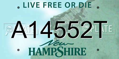 A14552T New Hampshire License Plate
