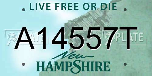 A14557T New Hampshire License Plate