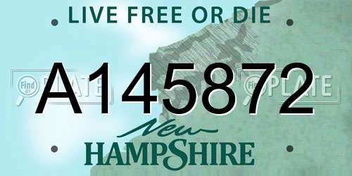 A145872 New Hampshire License Plate