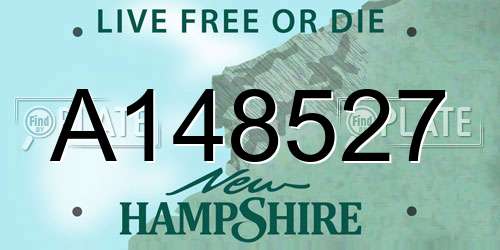 A148527 New Hampshire License Plate