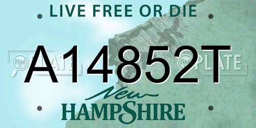 A14852T New Hampshire License Plate