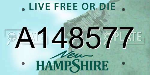 A148577 New Hampshire License Plate