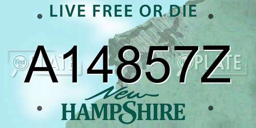 A14857Z New Hampshire License Plate