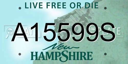 A15599S New Hampshire License Plate