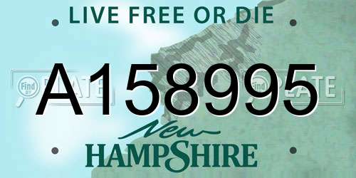 A158995 New Hampshire License Plate