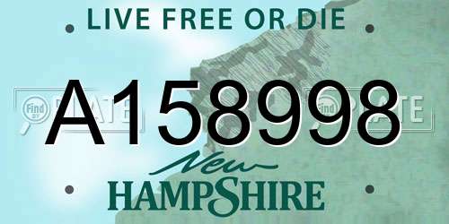 A158998 New Hampshire License Plate