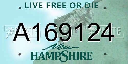 A169124 New Hampshire License Plate