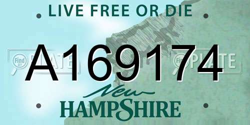 A169174 New Hampshire License Plate