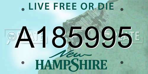 A185995 New Hampshire License Plate