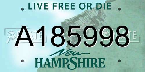 A185998 New Hampshire License Plate