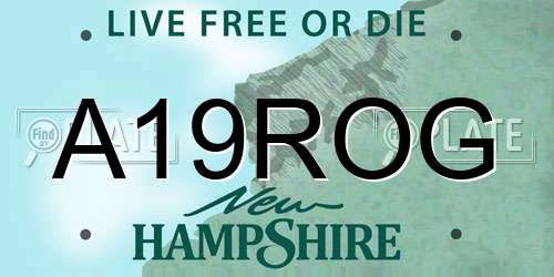 A19ROG New Hampshire License Plate