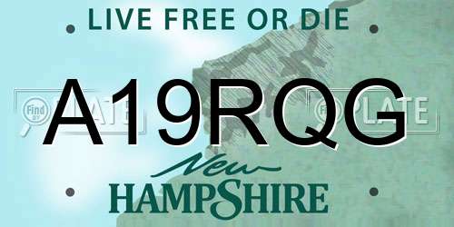 A19RQG New Hampshire License Plate