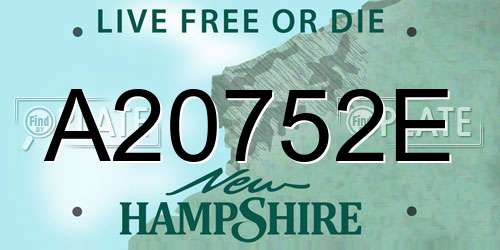 A20752E New Hampshire License Plate