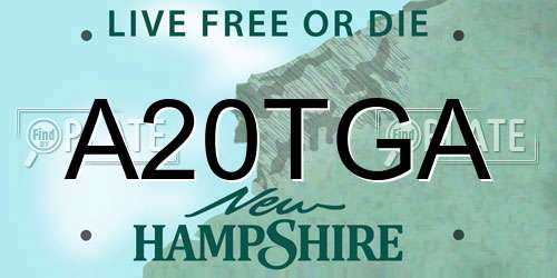 A20TGA New Hampshire License Plate