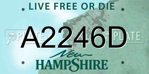 A2246D New Hampshire License Plate