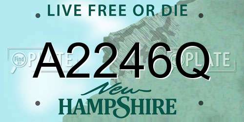 A2246Q New Hampshire License Plate