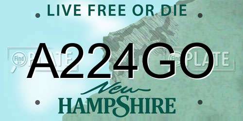 A224GO New Hampshire License Plate