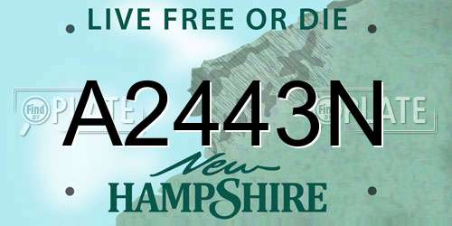 A2443N New Hampshire License Plate