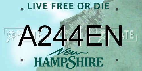 A244EN New Hampshire License Plate