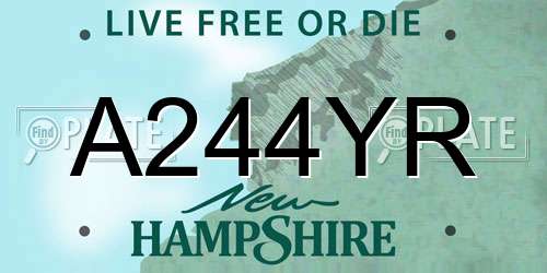 A244YR New Hampshire License Plate
