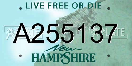 A255137 New Hampshire License Plate
