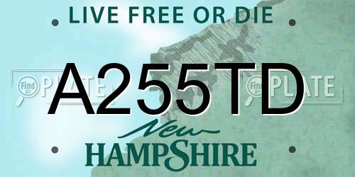 A255TD New Hampshire License Plate