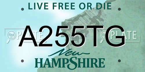 A255TG New Hampshire License Plate
